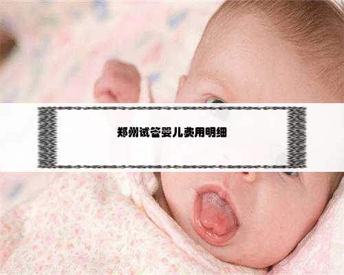 郑州试管婴儿费用明细